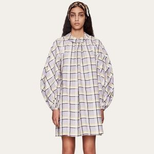 STINE GOYA Samantha Checkered Organza Trapeze Dress Size XS